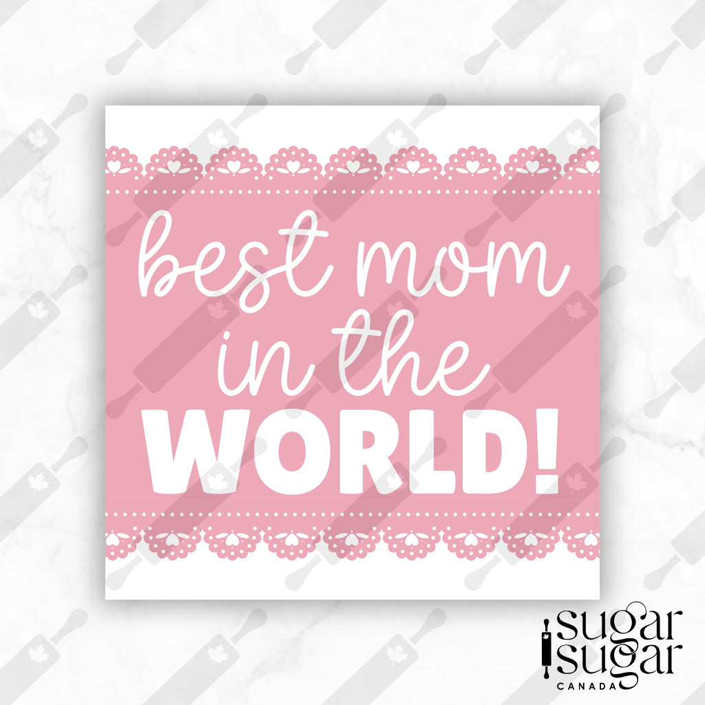 Lace Best Mom Mother's Day Square Tag