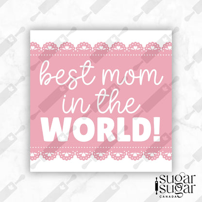 Lace Best Mom Mother's Day Square Tag