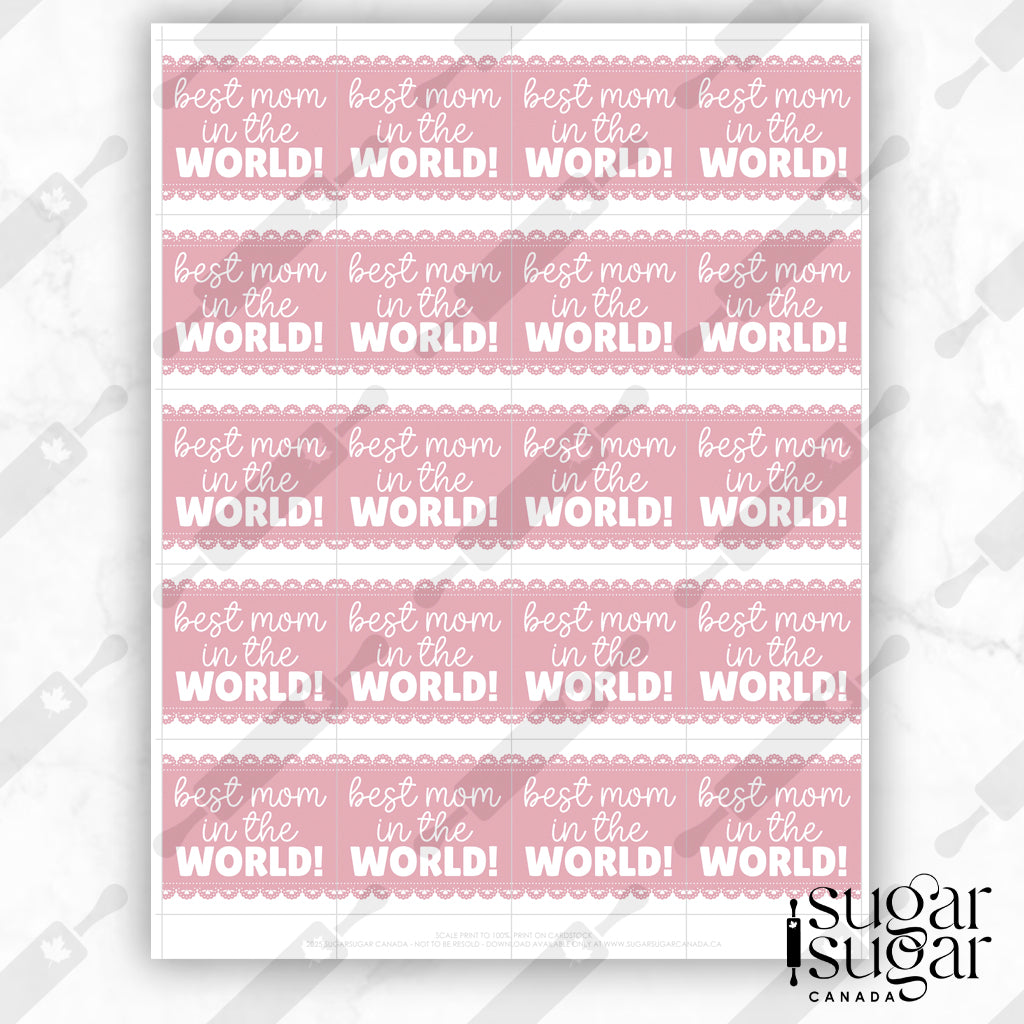 Lace Best Mom Mother's Day Square Tag