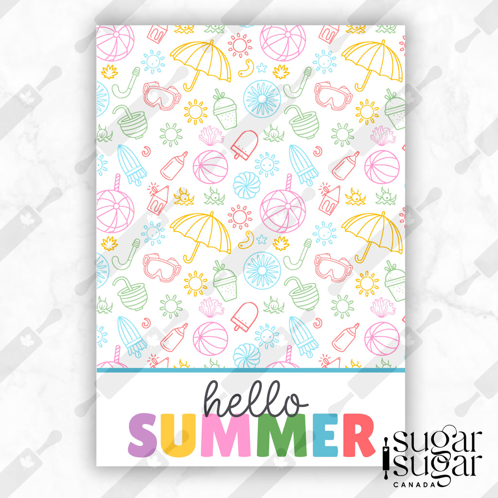Hello Summer Icons English Mini Cookie Card