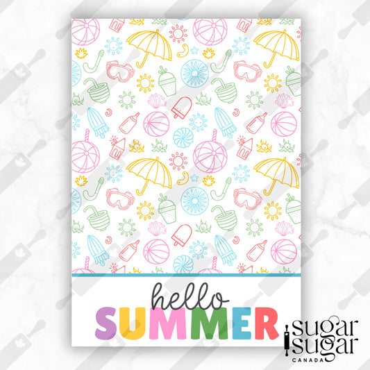Hello Summer Icons English Mini Cookie Card