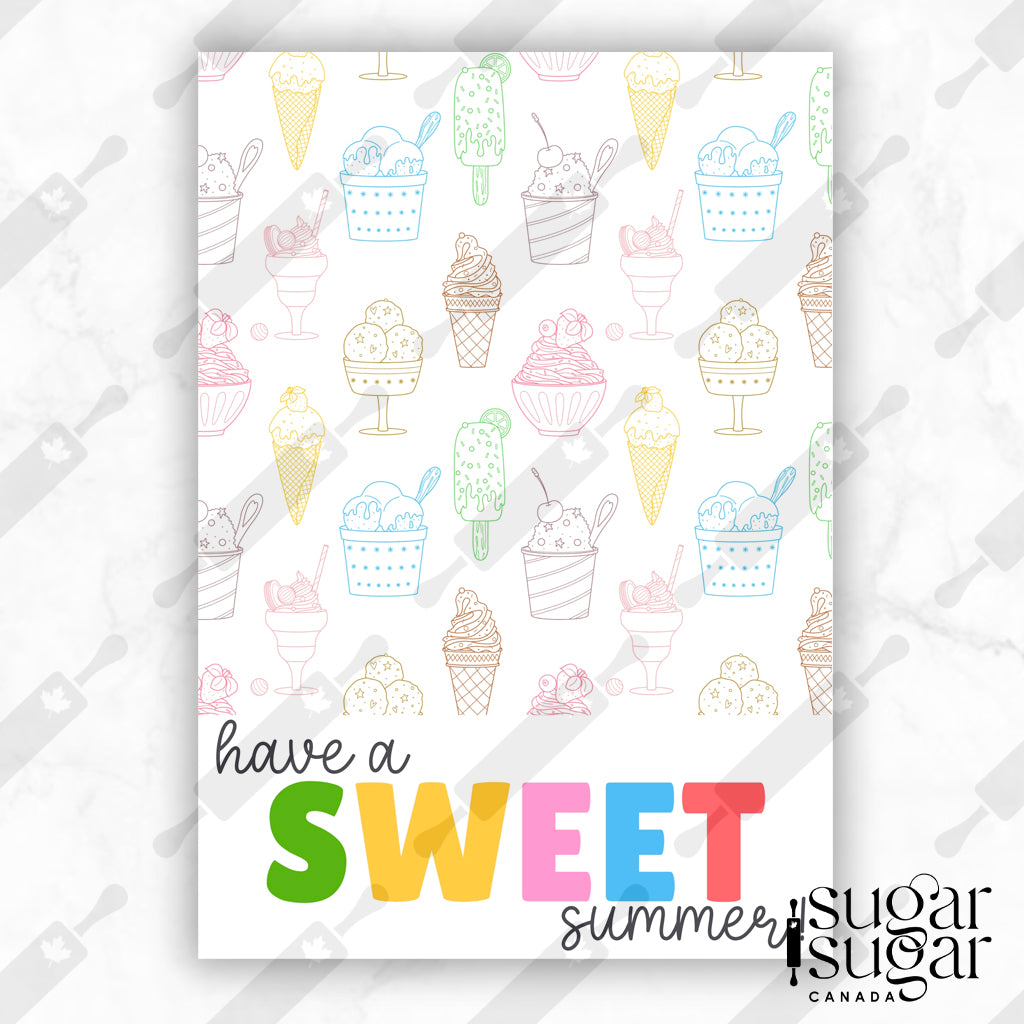 Sweet Summer Icons English Mini Cookie Card