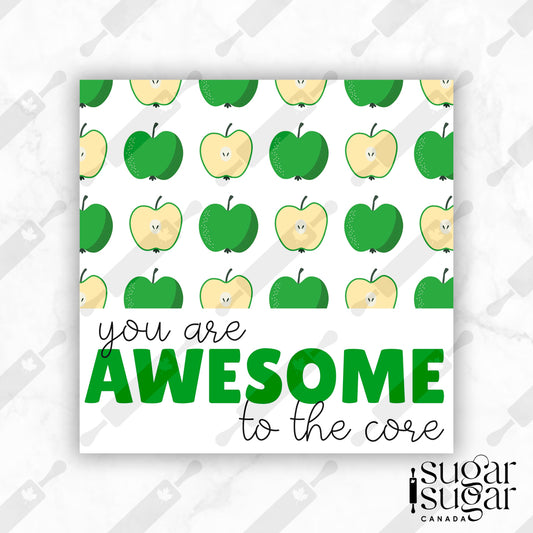 Awesome to the Core Green Square Tag