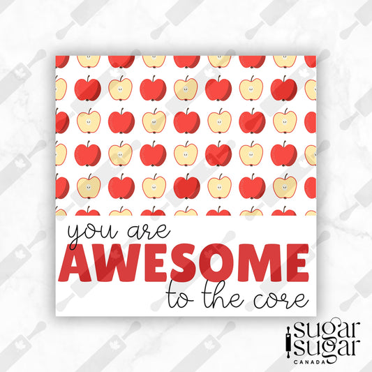 Awesome to the Core Red Square Tag