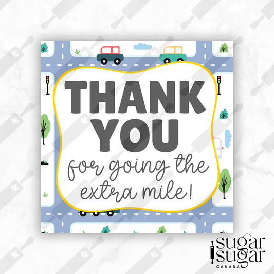 Extra Mile Street Square Tag