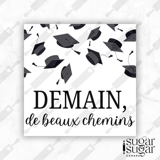 Grad Future is Bright French Square Tag