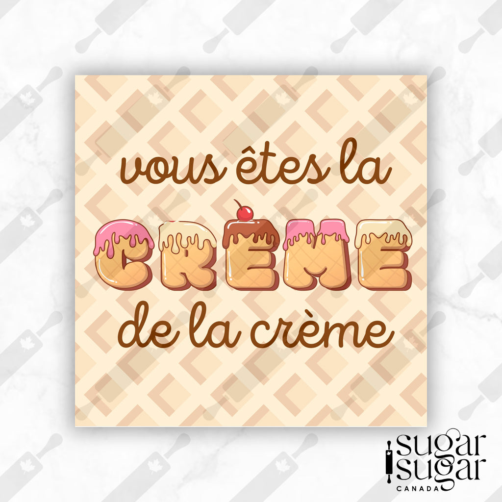 Here's the Scoop Cone French Square Tag