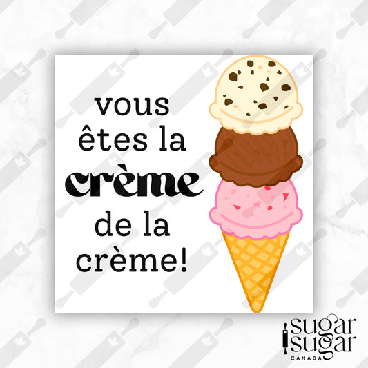Here's the Scoop Ice Cream French Square Tag