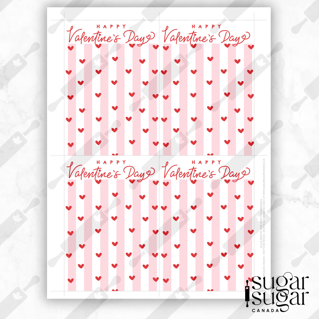 Heart Stripes Mini Cookie Card