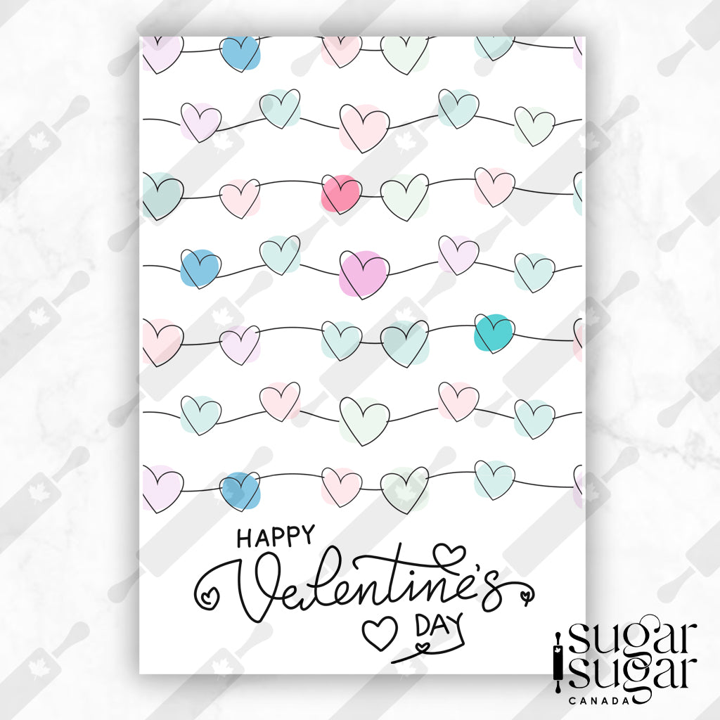 String Doodle Hearts Mini Cookie Card
