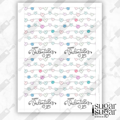 String Doodle Hearts Mini Cookie Card