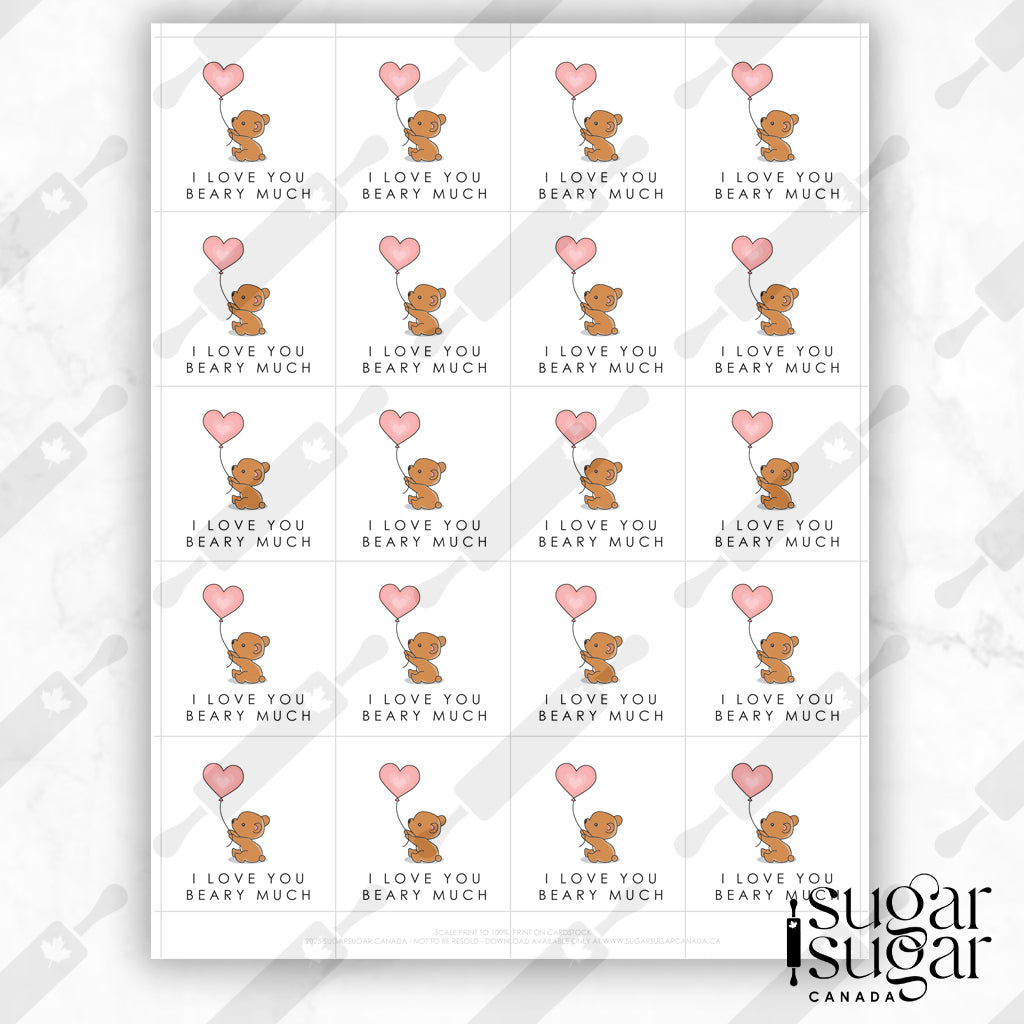Beary Balloon Square Tag