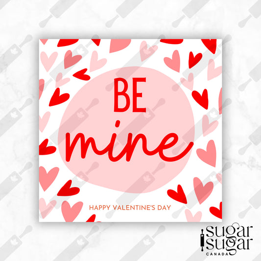 Be Mine Hearts Square Tag