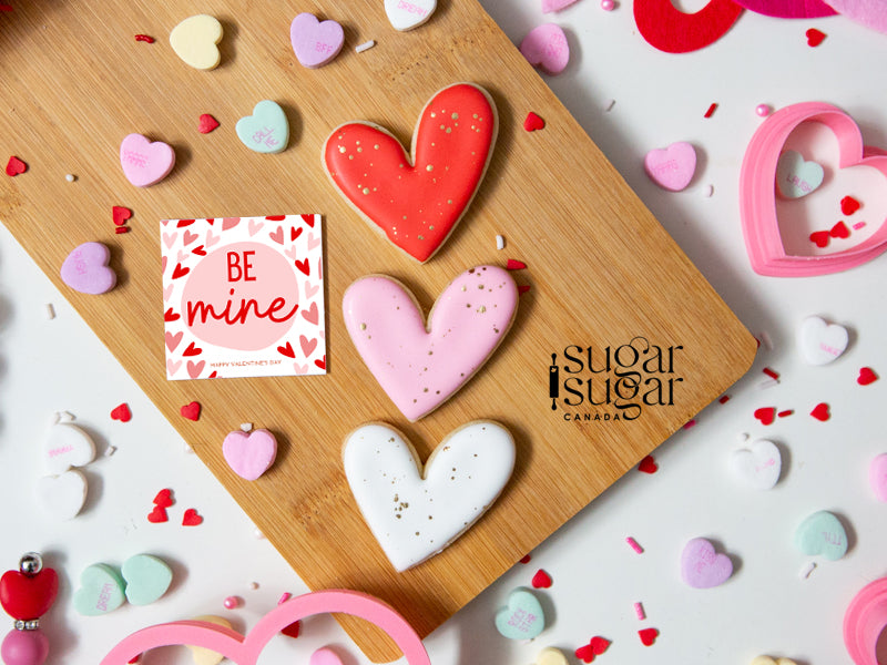 Be Mine Hearts Square Tag