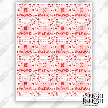 Be Mine Hearts Square Tag