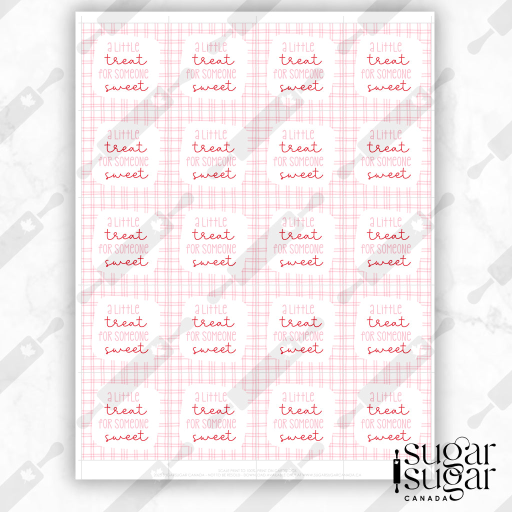 Plaid Little Treat Square Tag