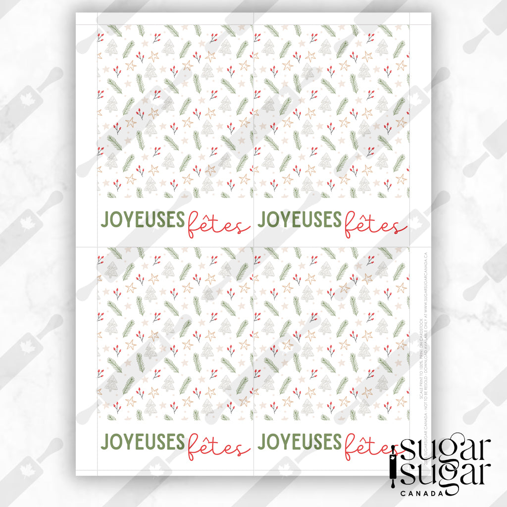 French Holly Holiday Mini Cookie Card