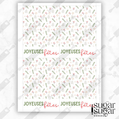 French Holly Holiday Mini Cookie Card