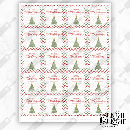 Chevron Christmas Square Tag