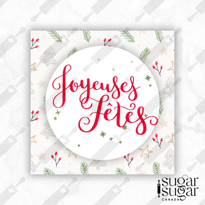 French Light Holly Holiday Square Tag