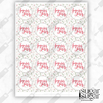 French Light Holly Holiday Square Tag