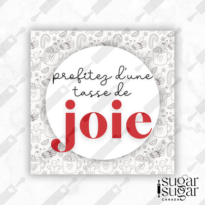 French A Cup of Cheer Square Tag