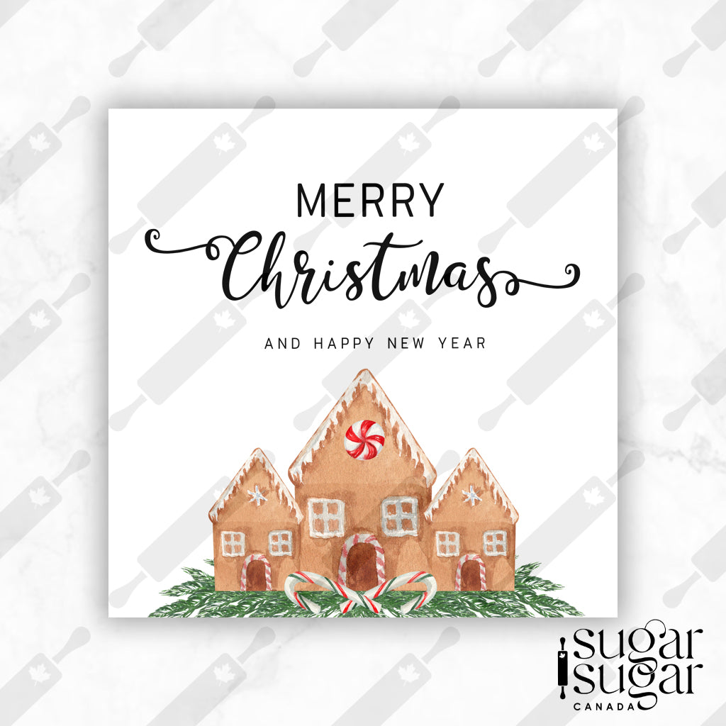 Gingerbread House Christmas Square Tag