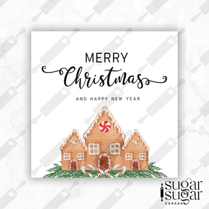 Gingerbread House Christmas Square Tag