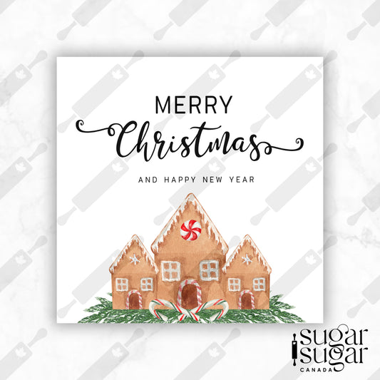 Gingerbread House Christmas Square Tag