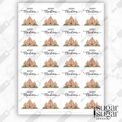 Gingerbread House Christmas Square Tag