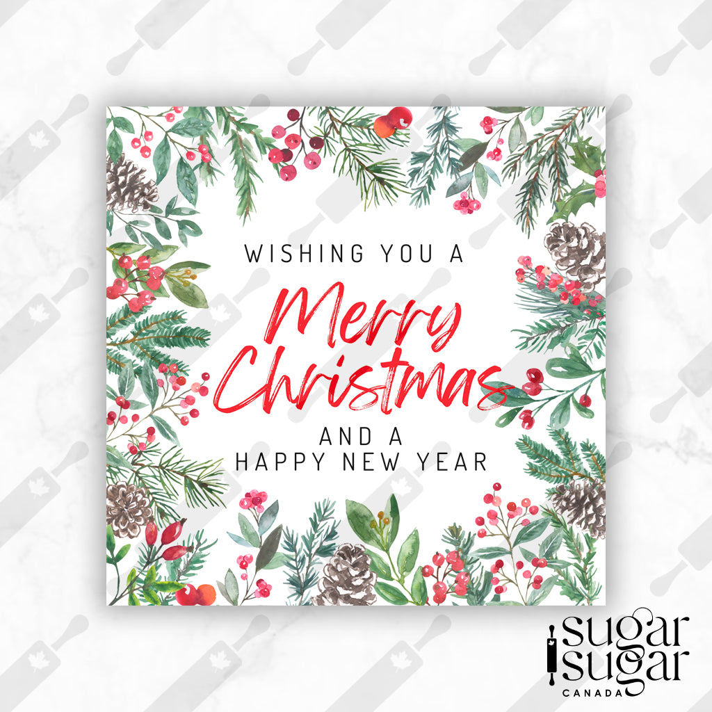 Holly Merry Christmas Square Tag