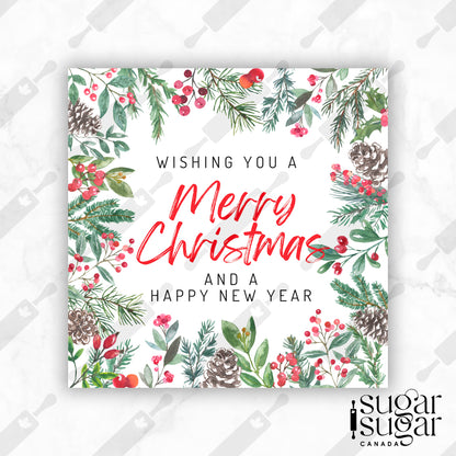 Holly Merry Christmas Square Tag