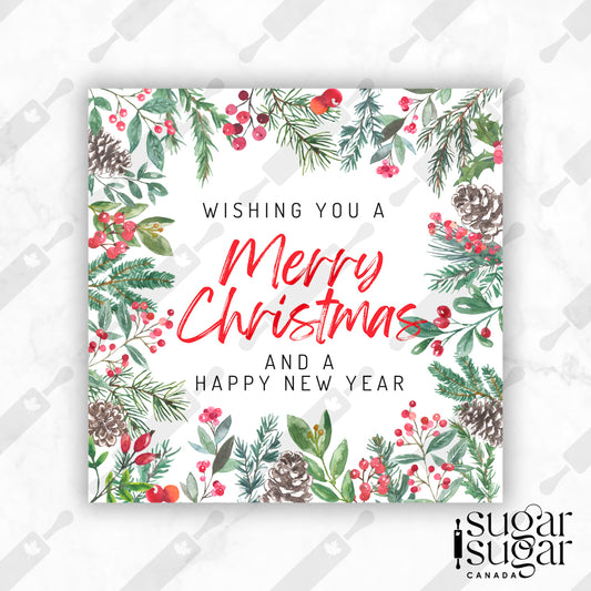 Holly Merry Christmas Square Tag