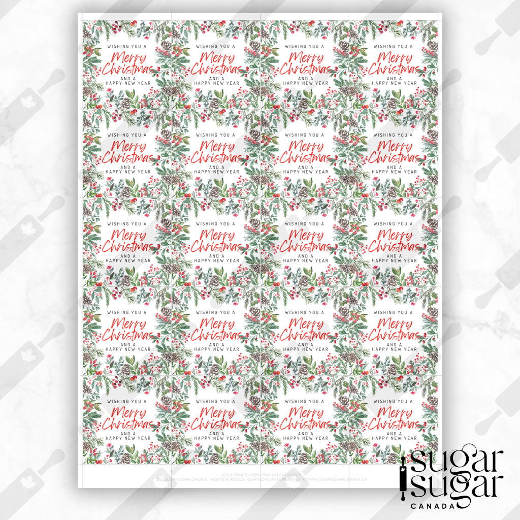 Holly Merry Christmas Square Tag