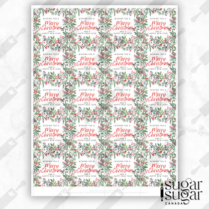 Holly Merry Christmas Square Tag