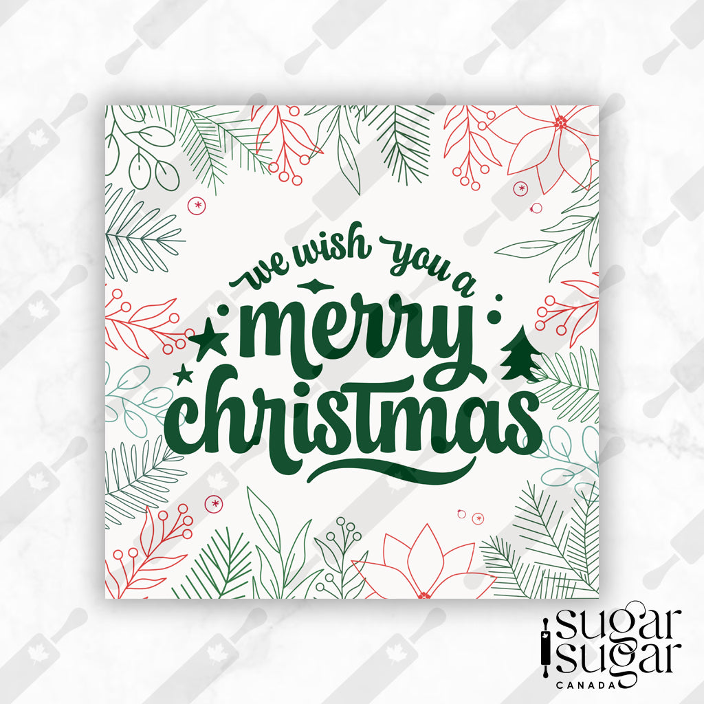 We Wish You a Merry Christmas Border Square Tag