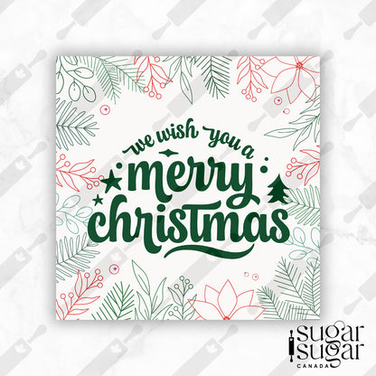 We Wish You a Merry Christmas Border Square Tag