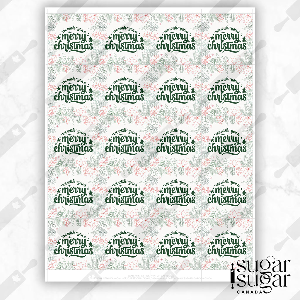 We Wish You a Merry Christmas Border Square Tag