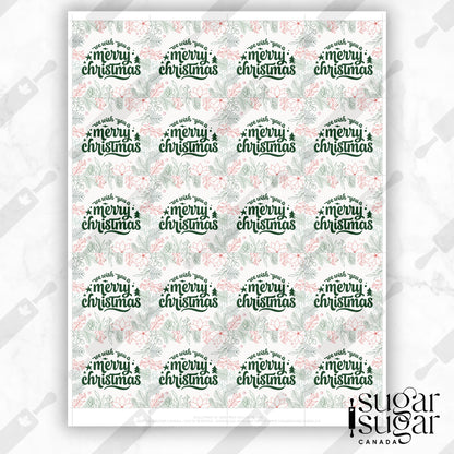 We Wish You a Merry Christmas Border Square Tag