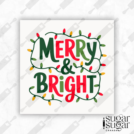 Simple Merry & Bright Square Tag