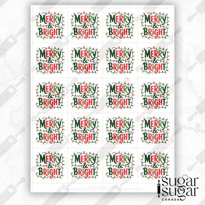 Simple Merry & Bright Square Tag