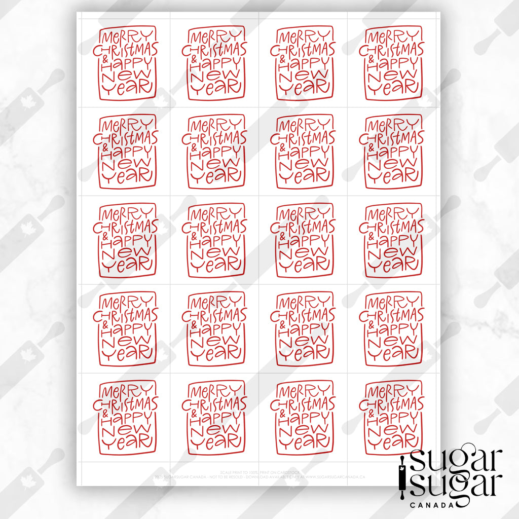 Boxy Christmas & New Year Square Tag