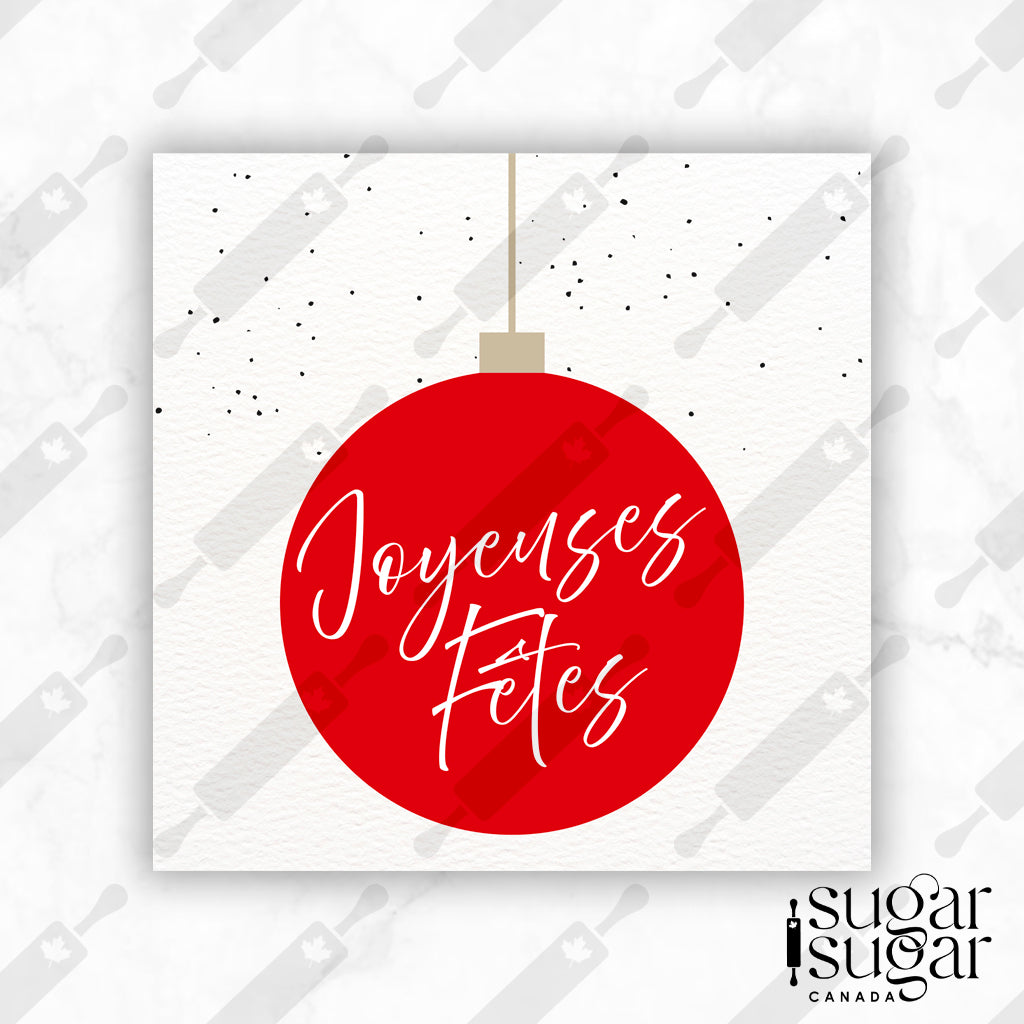 French Holiday Ornament Square Tag