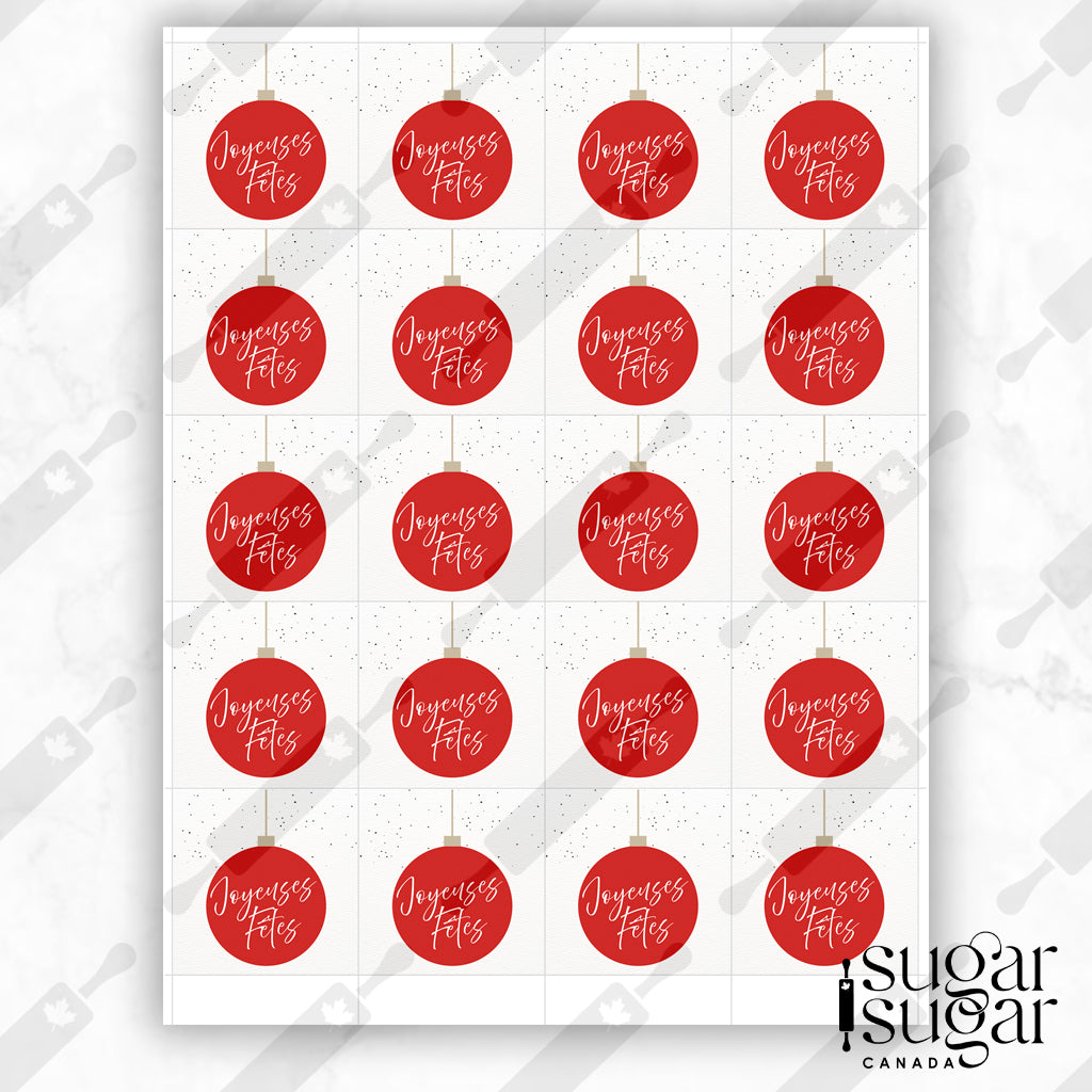 French Holiday Ornament Square Tag