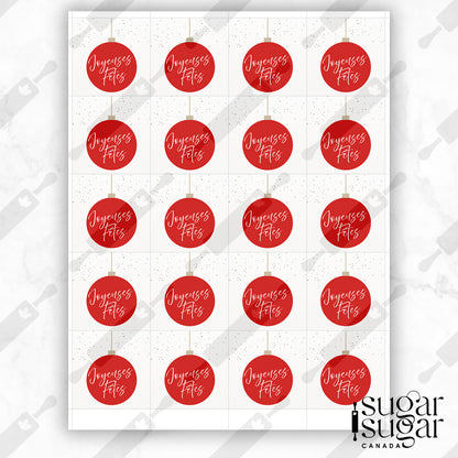 French Holiday Ornament Square Tag