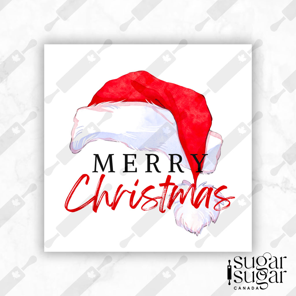 Christmas Santa Hat Square Tag