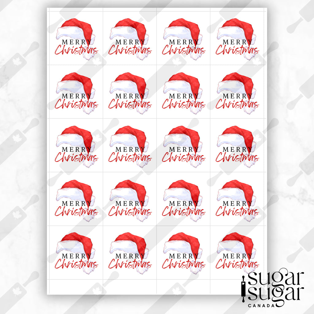 Christmas Santa Hat Square Tag