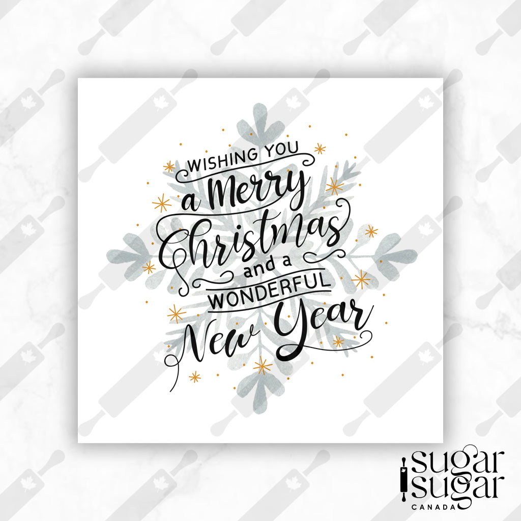 Merry Christmas Snowflake Square Tag