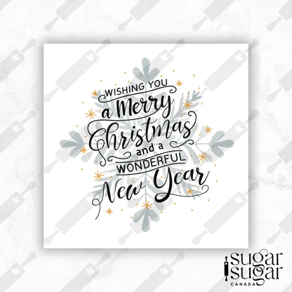 Merry Christmas Snowflake Square Tag