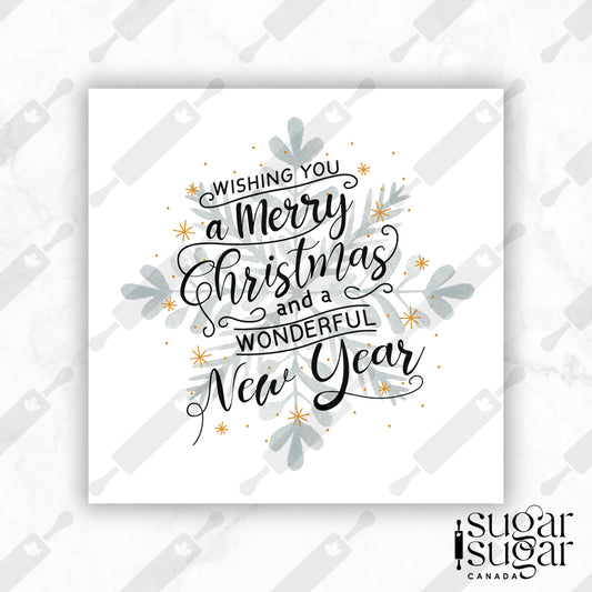 Merry Christmas Snowflake Square Tag